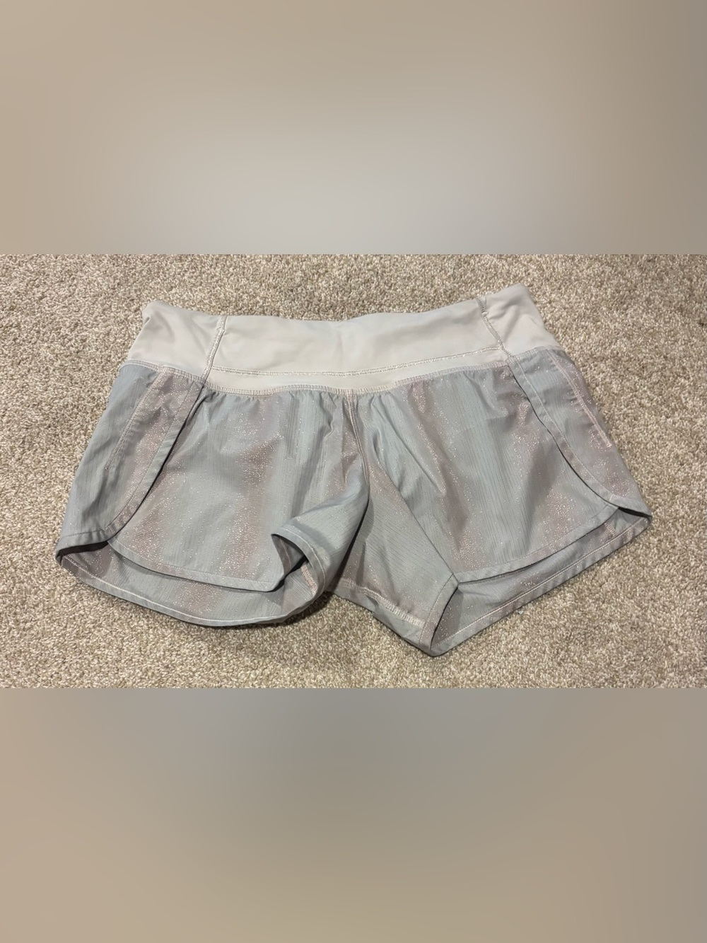 lululemon athletica Sparkle Light Gray Athletic Shorts